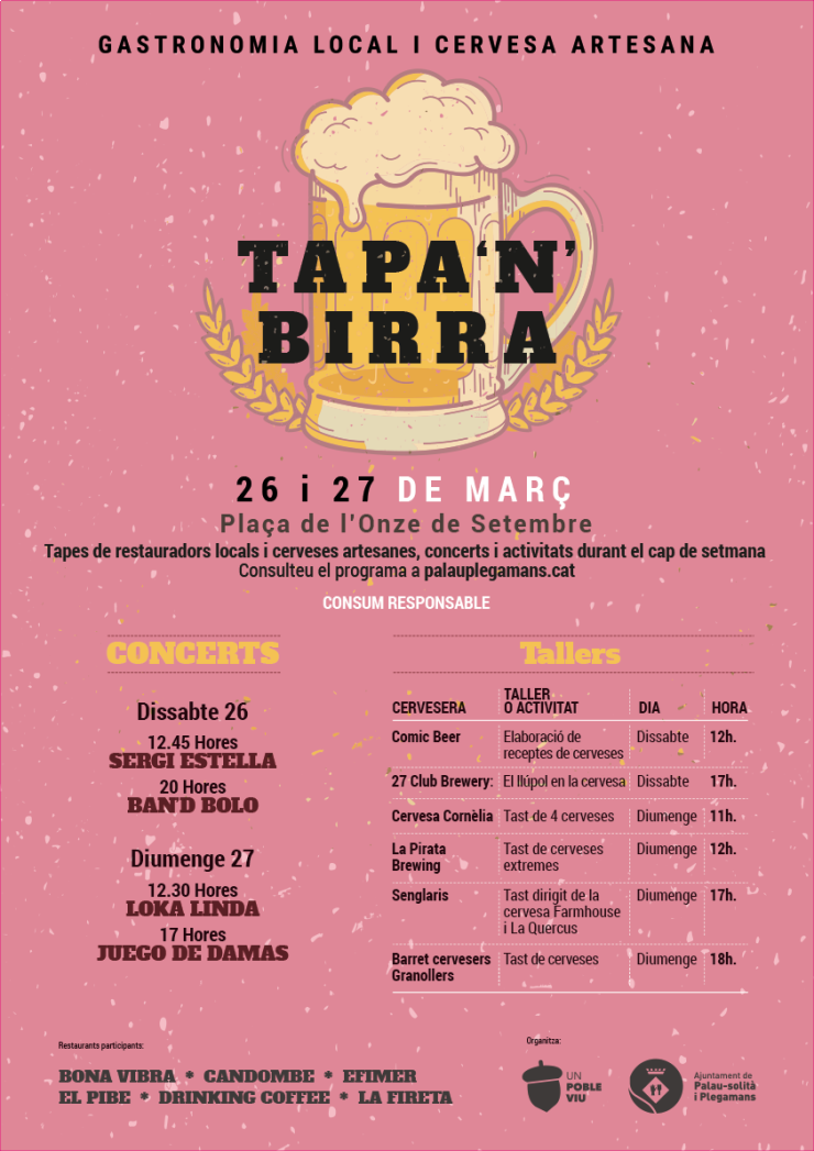 Programació Tapa'n Birra 2022