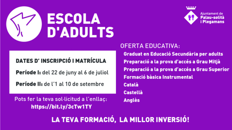 Inscripció i matrícula Escola d'Adults