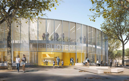 Exterior de la Biblioteca Municipal que es construirà a Palau-Solità i Plegamans