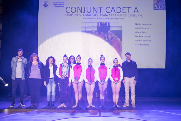 Conjunt CADET A del Club Esportiu Rítmica Palau de Plegamans Nàdia Hernàndez, Júlia Vivancos, Gisela Ruiz, Daniela Sanchez, Ainhoa Rubiales, Sara Martinez