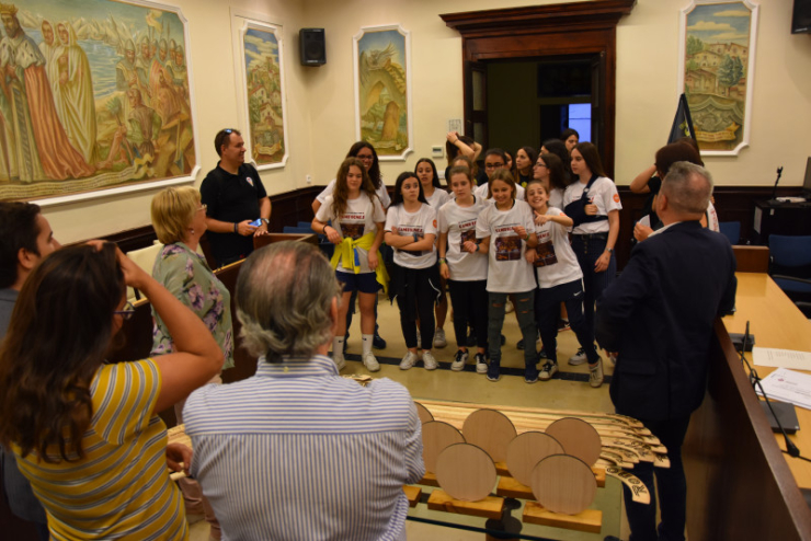 Recepció a les campiones de Futbol Sala