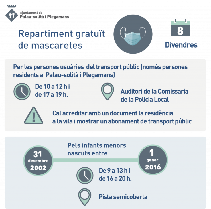 Repartiment gratuït de mascaretes