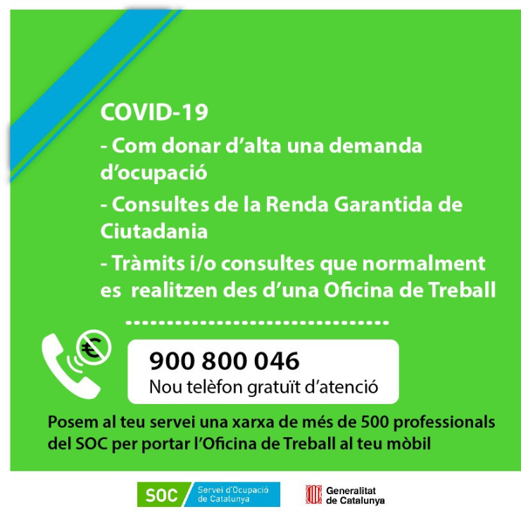 Nou telèfon del SOC per resoldre dubtes