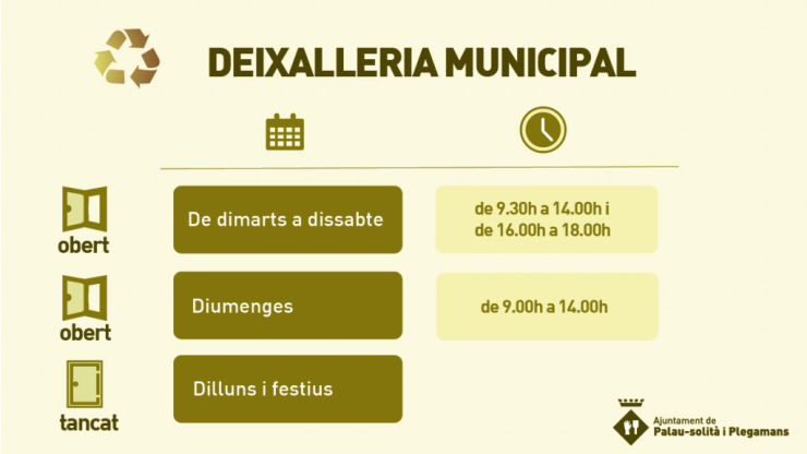 Horari Deixalleria fase 1