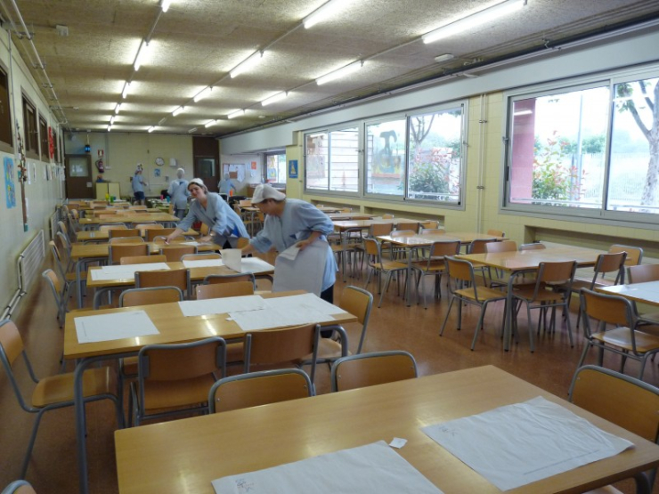 Imatge d'arxiu del menjador de l'Escola Can Cladellas
