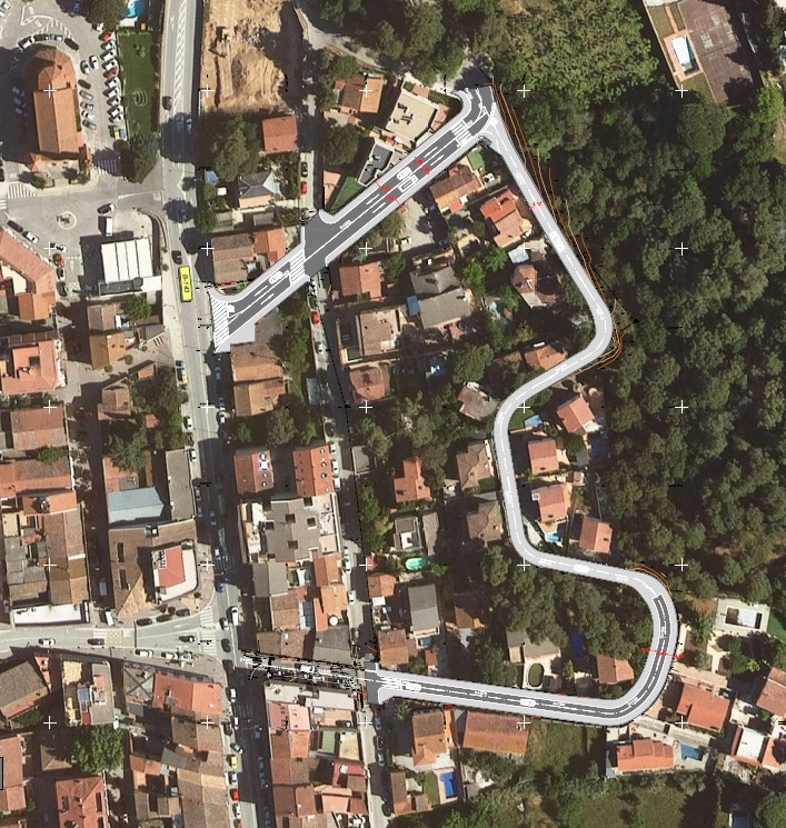 Zona afectada per les obres al carrer Plegamans