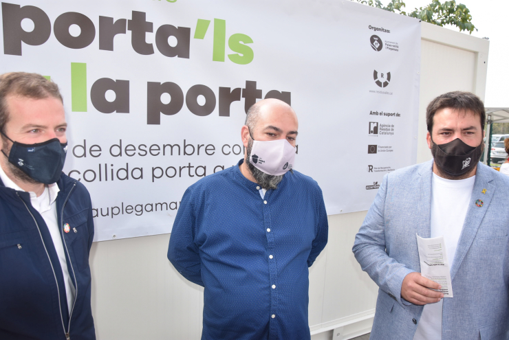 Inici campanya Porta a porta. Nil López, Jordi Plaza, Isaac Peraire