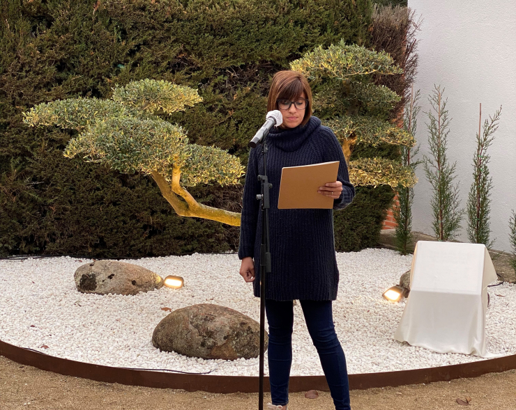 Inauguració espai de dol. Parlament de la representant d'ANHEL, Tània Fernández