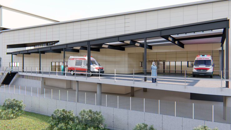 Imatge de com quedarà l'ampliació de les urgències de l'Hospital de Mollet