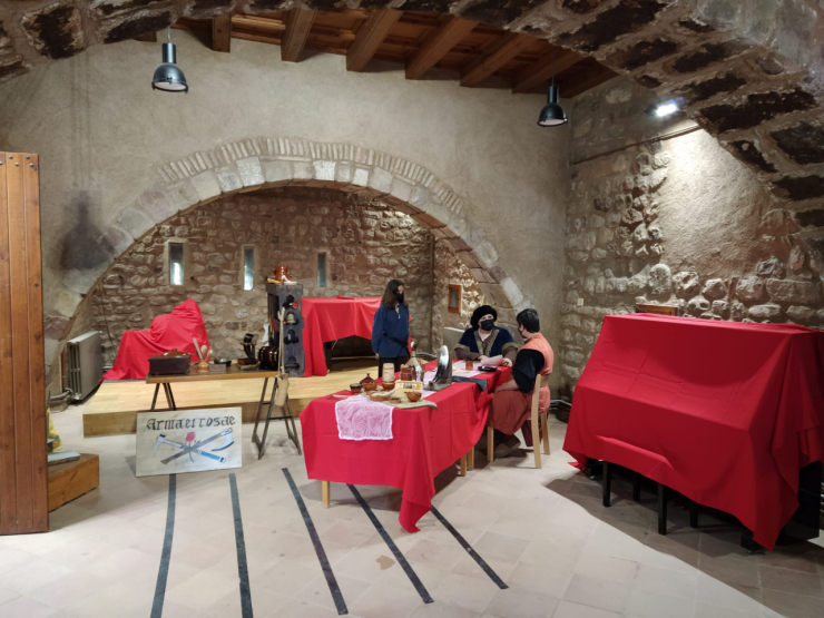 Recreació d'un dinar del cavaller Ramon de Plegamans al Castell.